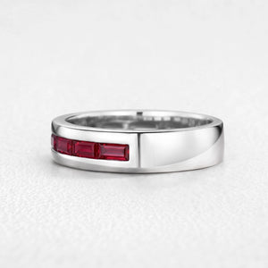 Odysseus’s Beacon | Half-Eternity Baguette Ruby Men’s Band
