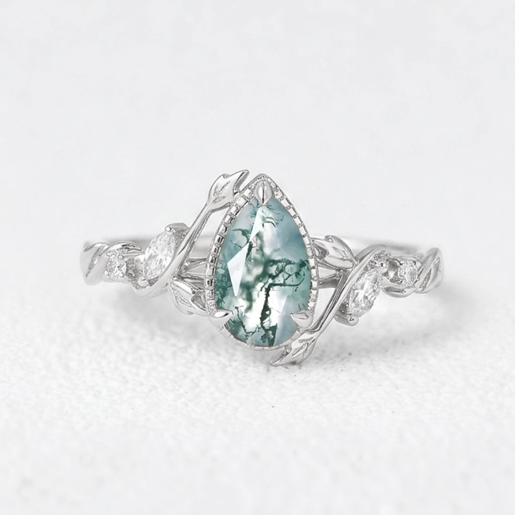 Hazel’s Thicket | Moss Agate Engagement Ring.