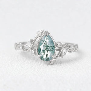 Hazel’s Thicket | Moss Agate Engagement Ring.