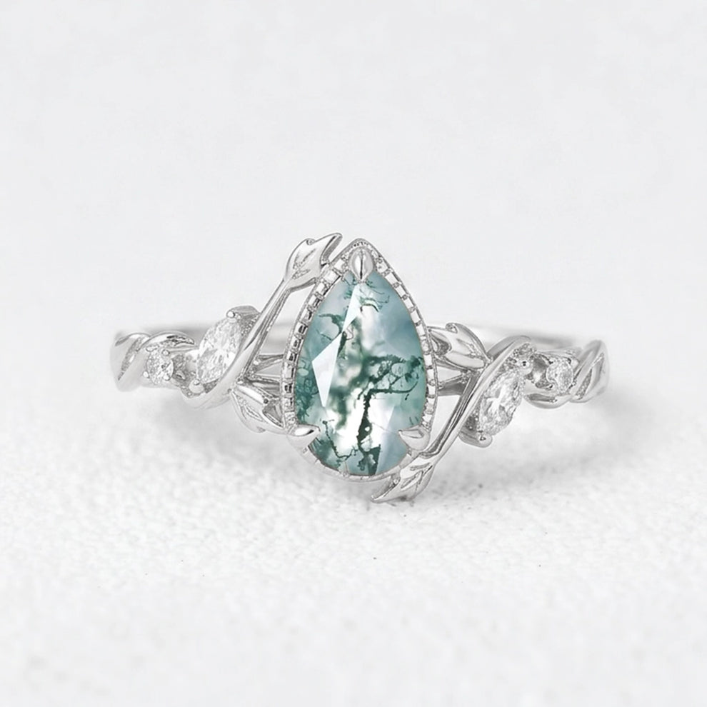 Hazel’s Thicket | Moss Agate Engagement Ring.