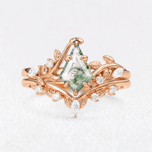 Marguerite’s Vine | Kite Moss Agate Bridal Duo