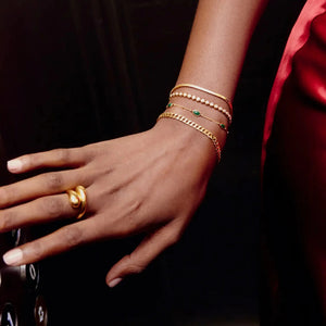 18K Gold Vermeil Magma Gemstone Charm Bracelet.