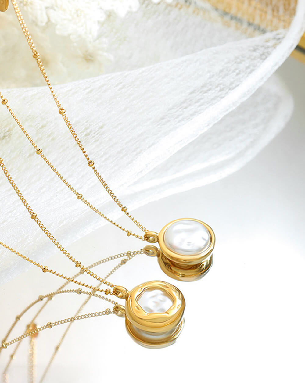 Handmade Greek Inspired Single Baroque Pearl Pendant Necklace