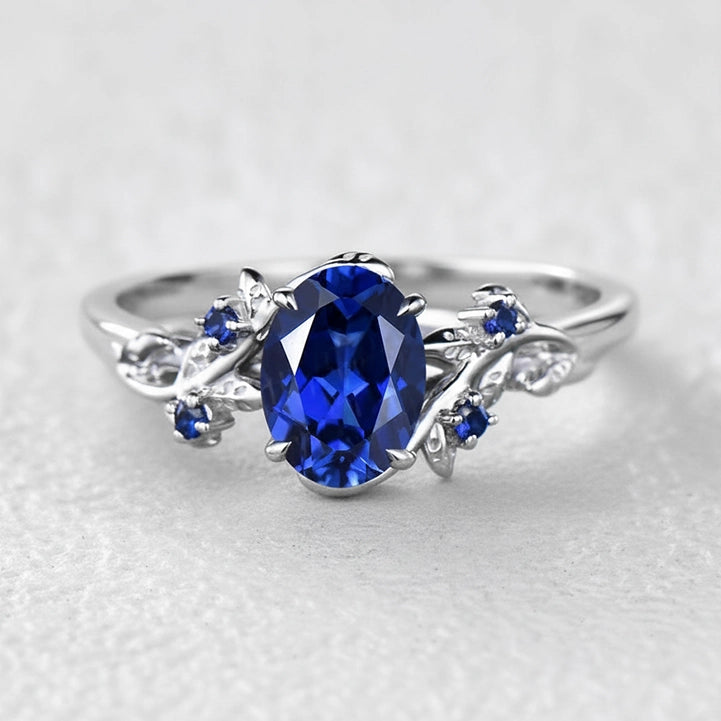 Iris’s Vine | Art Deco Blue Sapphire Bridal Set 2pcs.