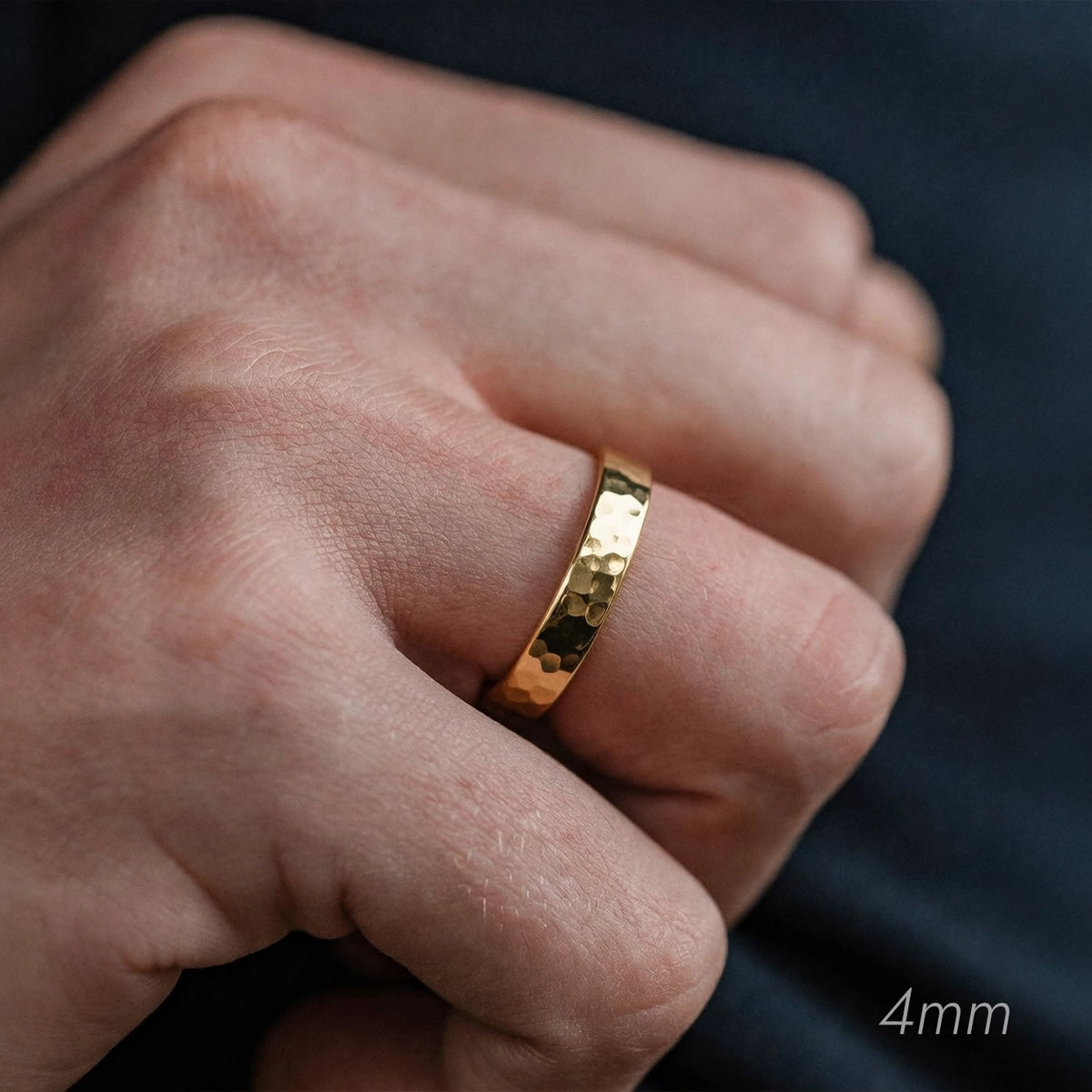 Hammered Forge | Metallic Grain Wedding Band.