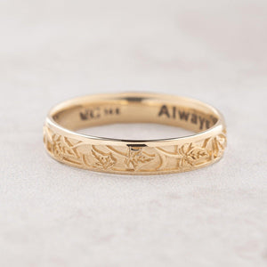 The Loyal Ivy | Hand-Carved Wedding Band.
