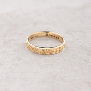 The Loyal Ivy | Hand-Carved Wedding Band.