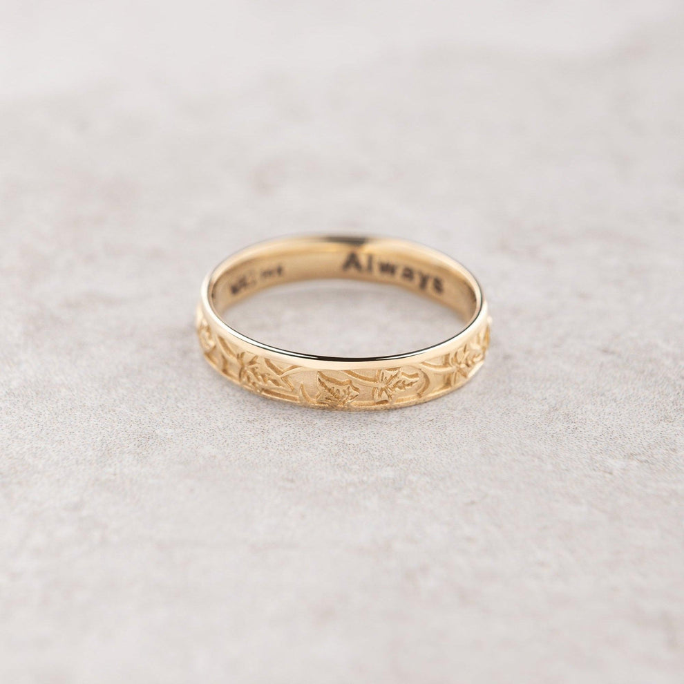 The Loyal Ivy | Hand-Carved Wedding Band.