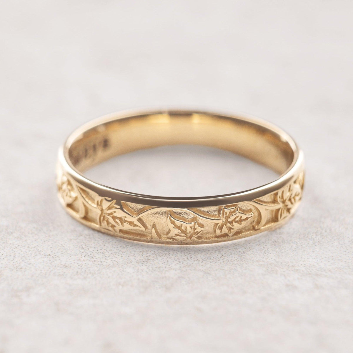 The Loyal Ivy | Hand-Carved Wedding Band.