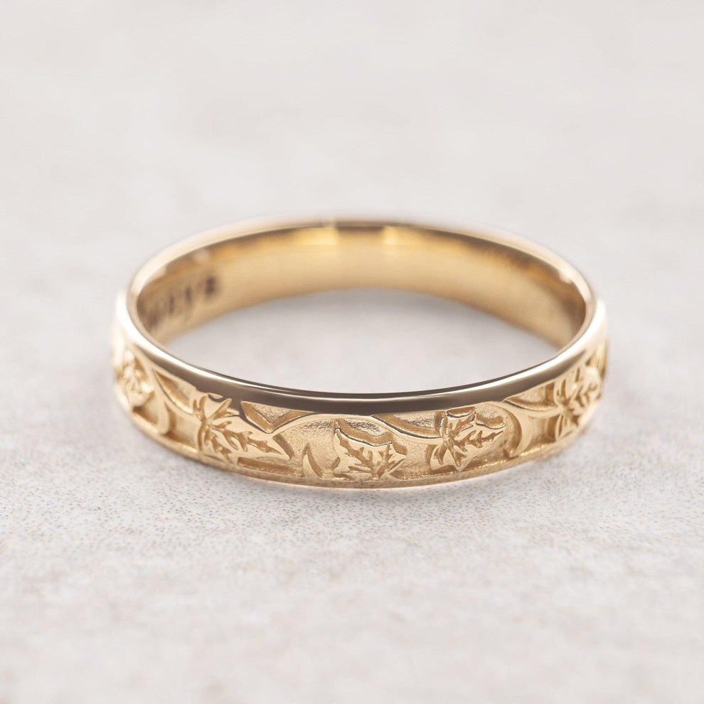 The Loyal Ivy | Hand-Carved Wedding Band.