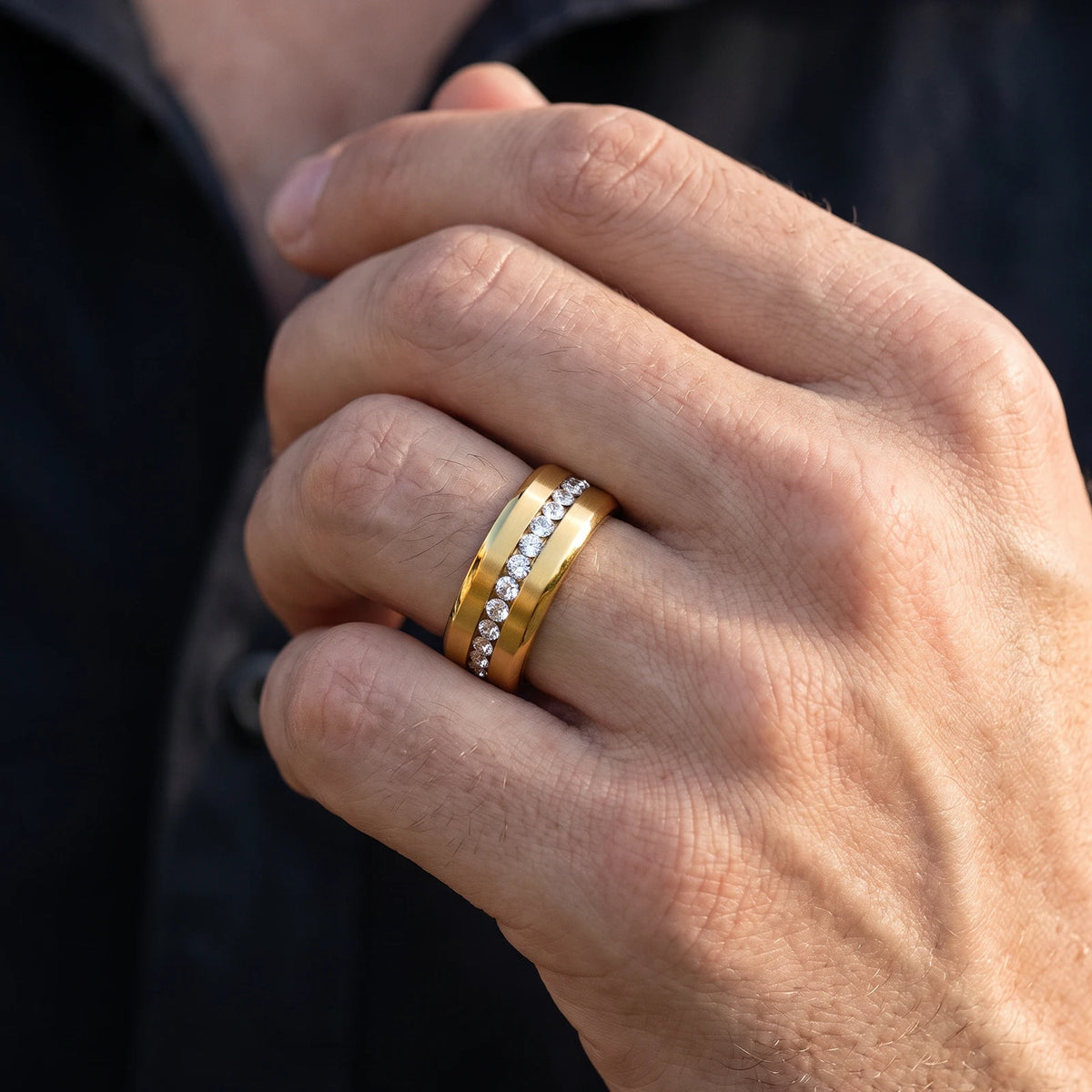 Orion‘s Orbit | 8MM Eternity Diamond Men’s Band