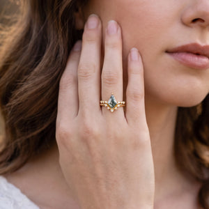 Eleonora’s Grace | Kite Cut  Moss Agate Vintage Bridal Duo