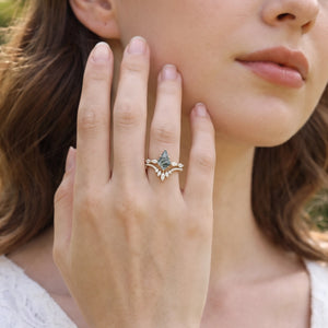 Marguerite’s Grace | Kite Moss Agate Chevron Bridal Duo