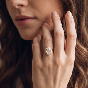 Astra’s Prism | 3CT Oval Diamond Halo Engagement Ring