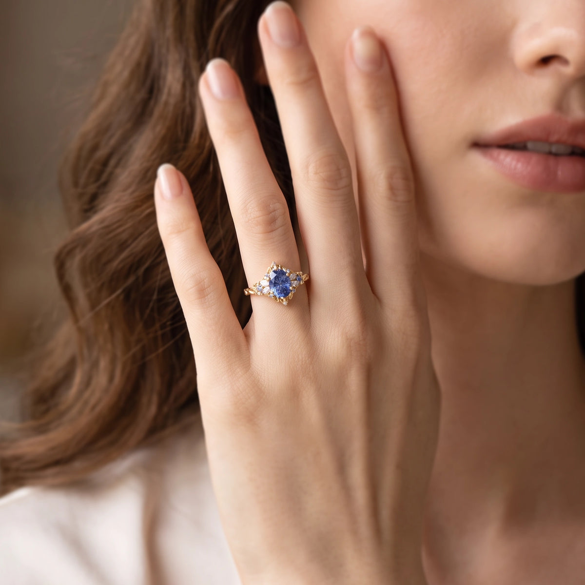Rosalind’s Cerulean | 1CT Fantasy-Cut Oval Cornflower Sapphire Filigree Engagement Ring