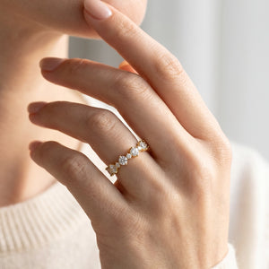 Dainty 0.1 CT Round Cut  Full-eternity Band Ring.