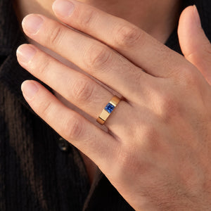 Orion’s Nebula | Princess-Cut Blue Sapphire Men’s Band