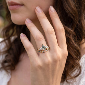 Marigold’s Drift | Kite Cut Moss Agate Leafy Bridal Set 2pcs