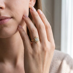 Astra’s Luminara | 1CT Round Cut Diamond Halo Engagement Ring