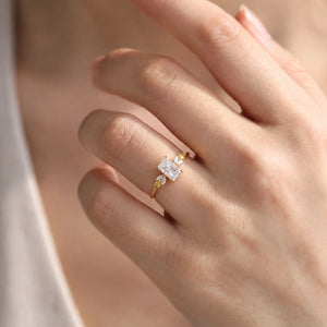 Joséphine’s Parterre | Fantasy-Cut Rectangular White Sapphire Cluster Engagement Ring