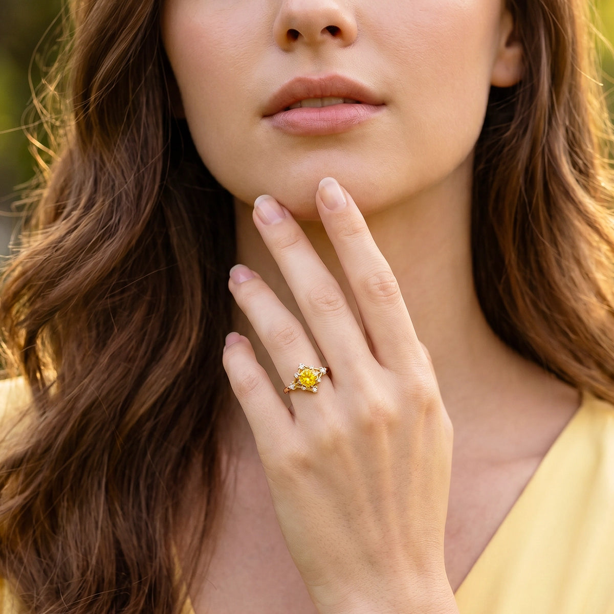 Sophia‘s Sunrise | Oval Cut Natural Yellow Sapphire Engagement Ring.