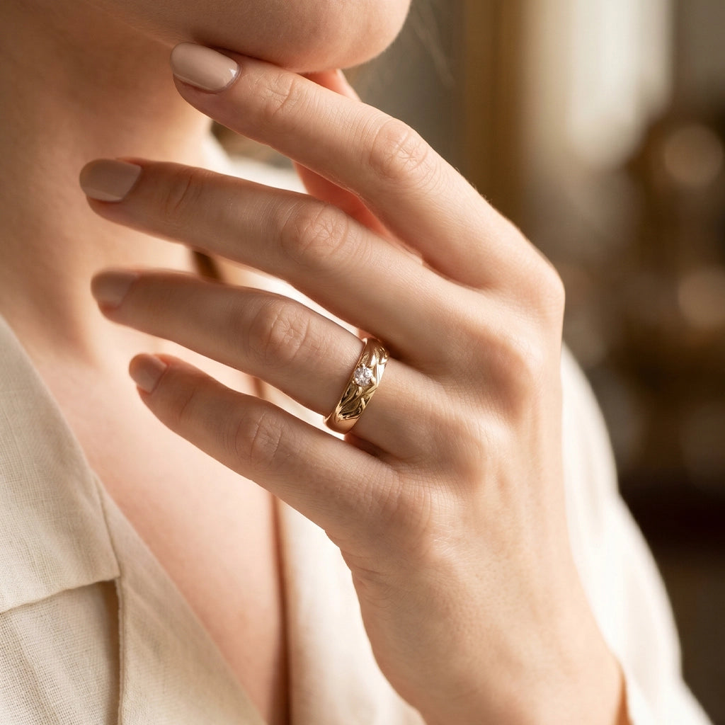 The Eternal Vine | Diamond Intertwined Wedding Couple Band.