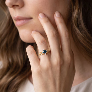 Twilight Garden | Starry Blue Sapphire Engagement Ring