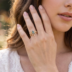 Genevieve’s Verdant | Kite Moss Agate Foliage Bridal Duo