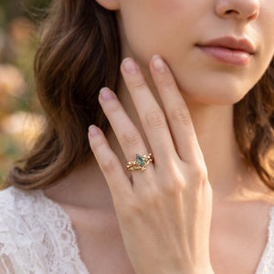Clarissa’s Frond | Kite Moss Agate Leafy Bridal Set 2pcs