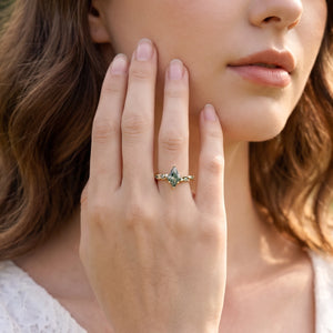 Flora’s Sprig | Kite Moss Agate Botanical Engagement Ring