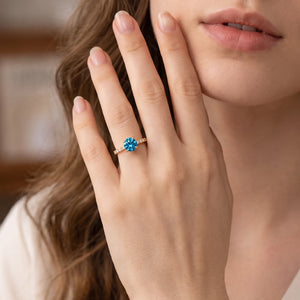 Marina’s Azure | Round Cut Blue Sapphire Engagement Ring