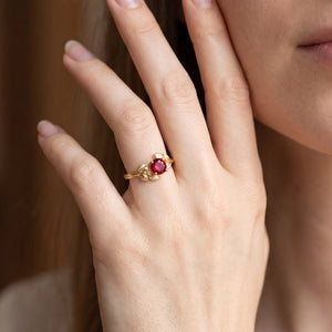 Carmen’s Ember | Round Cut Ruby Engagement Ring