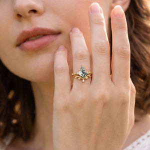 Genevieve’s Imprint | Kite Moss Agate Foliage Bridal Duo