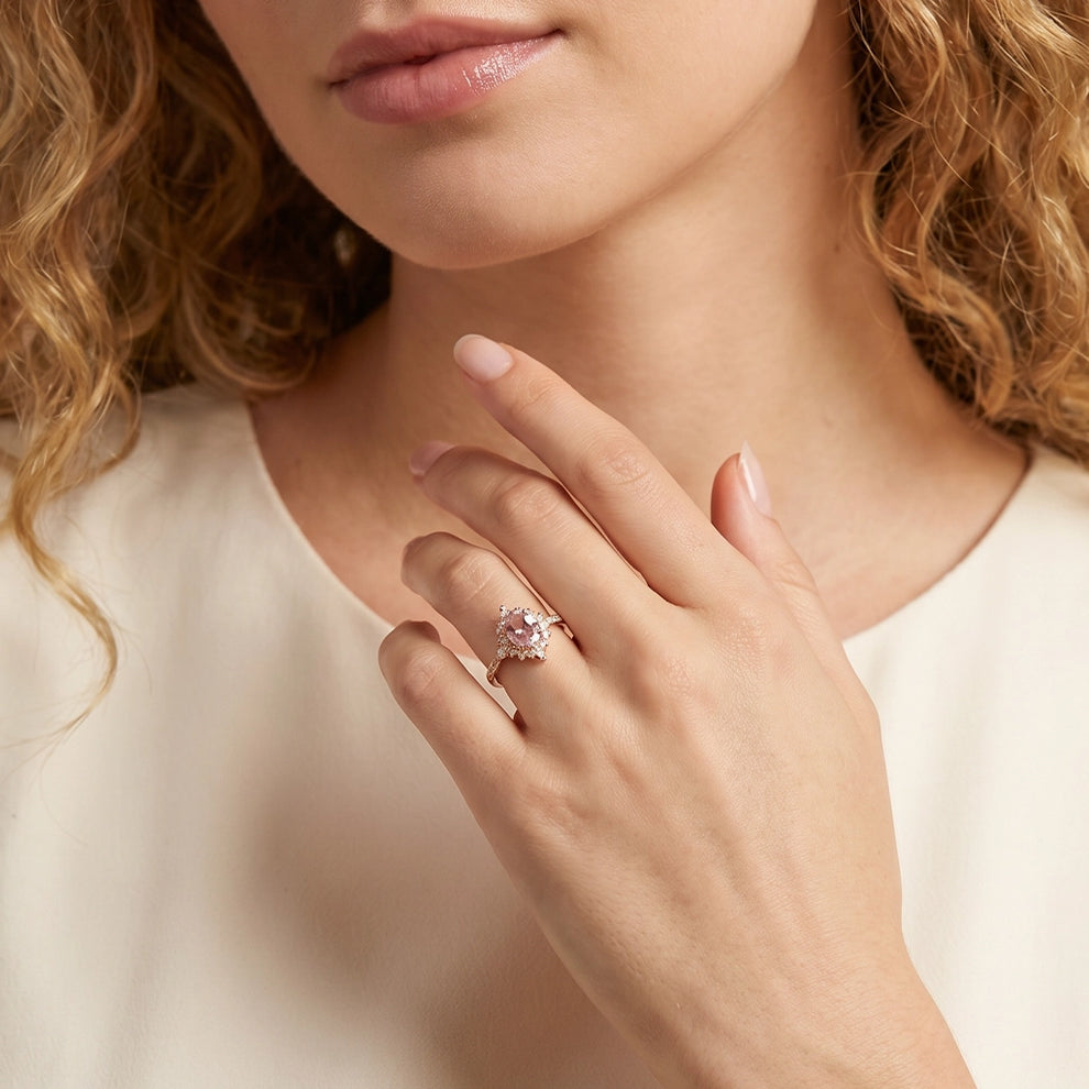 Lily’s Mist | Rose Quartz Engagement Ring.