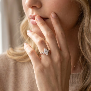 Aurora Twine | Marquise Diamond Ring with Vine Setting.