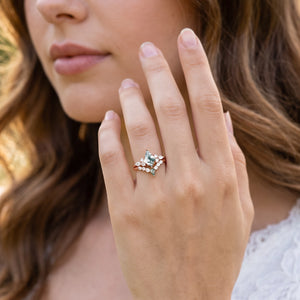 Sylvia’s Tangle | Kite Moss Agate Chevron Bridal Duo