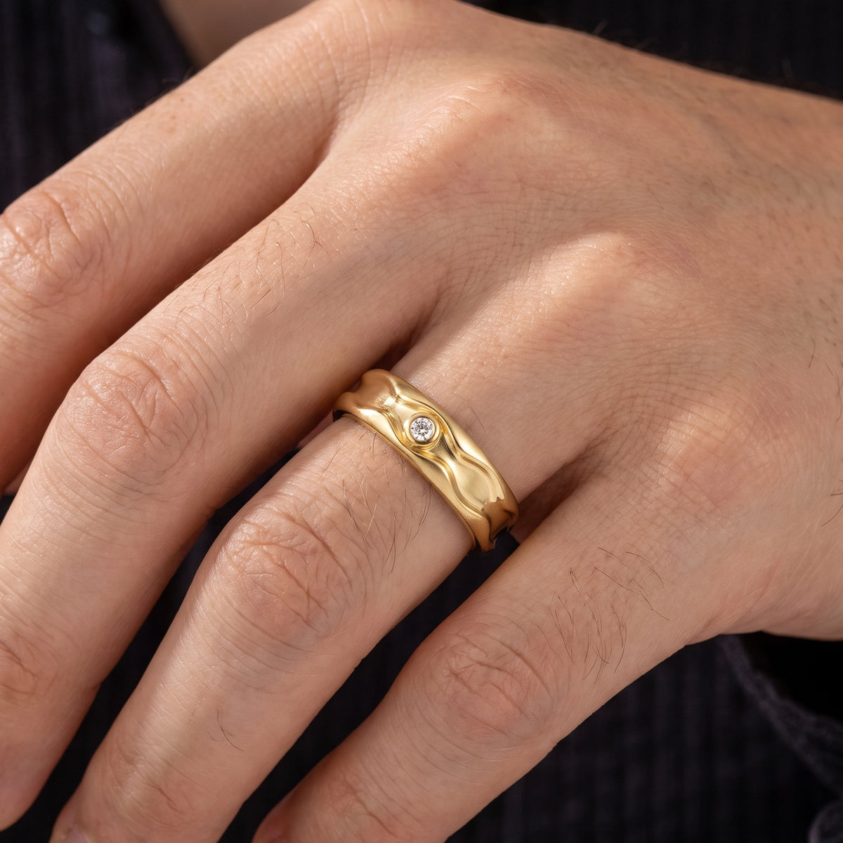 Orion’s Meander | Solitaire Diamond Men‘s Band