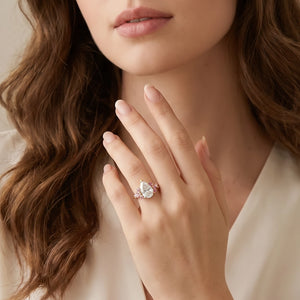 Vivienne’s Soar | 3CT Pear Diamond Engagement Ring with Marquise Accents.