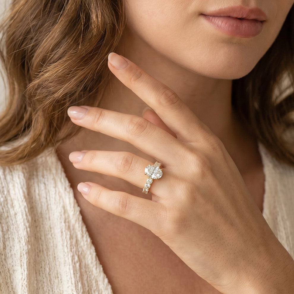 Astra’s Promise | 3CT Oval Diamond Solitaire Ring.