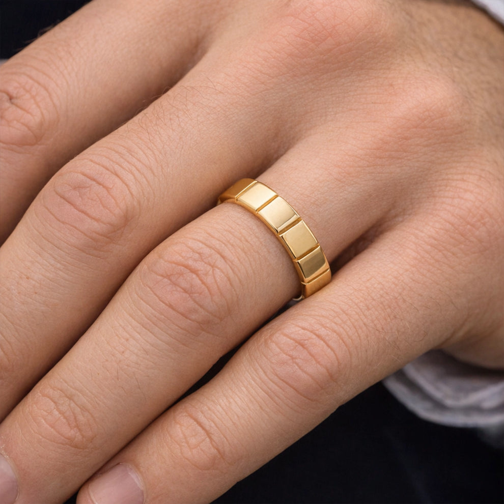 Block Edge | Polished Men’s Wedding Band.