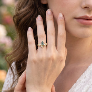 Genevieve’s Imprint | Kite Moss Agate Chevron Foliage Bridal Duo