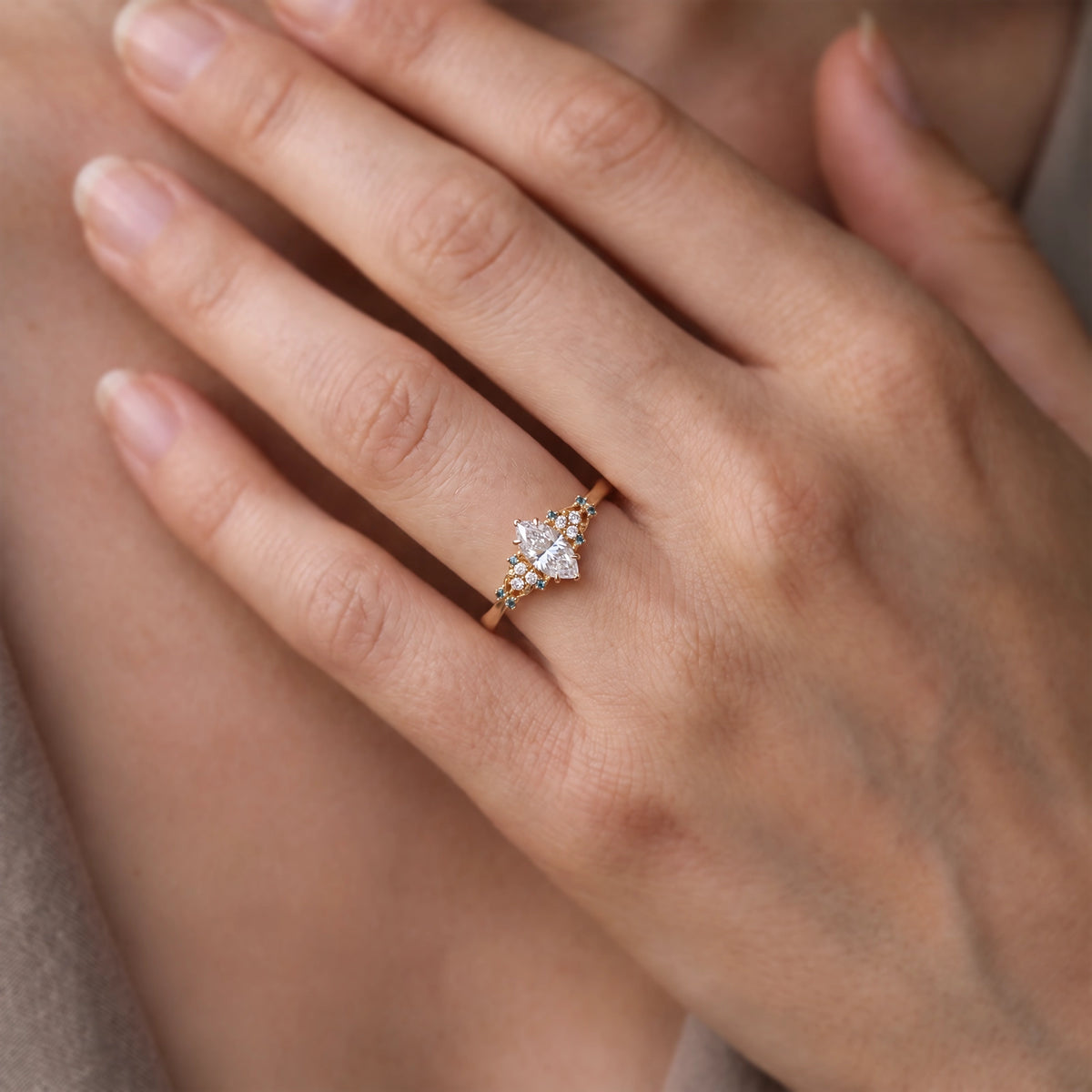 Eleonora’s Diadem | 1CT Marquise-Cut Diamond Vintage Engagement Ring