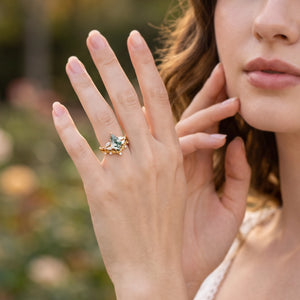 Genevieve’s Garland | Kite Moss Agate Foliage Vintage Bridal Duo