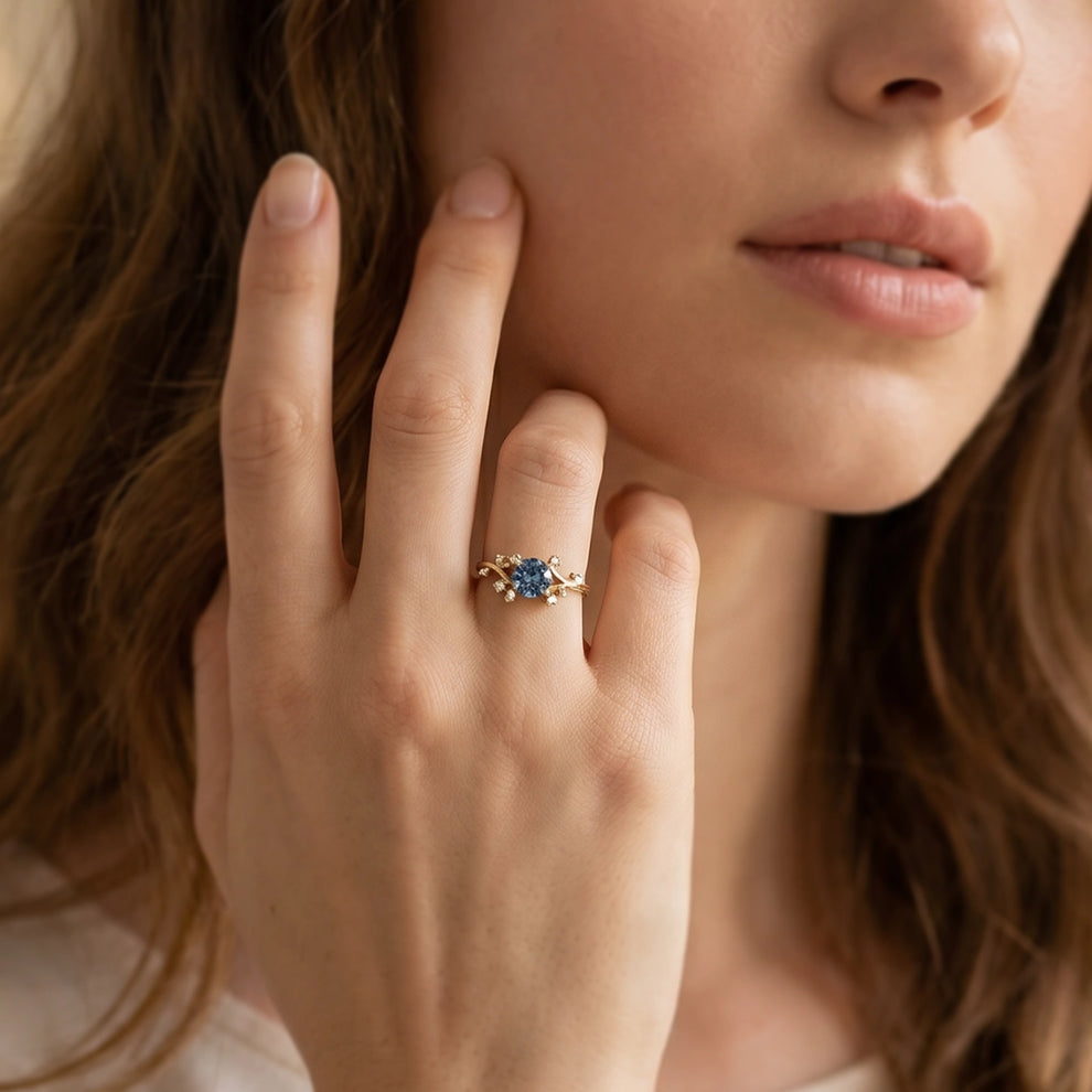 Hera’s Twine | Blue Sapphire Twig Engagement Ring.