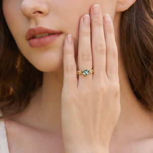 Alexandra’s Heart | Heart Cut Moss Agate Engagement Ring