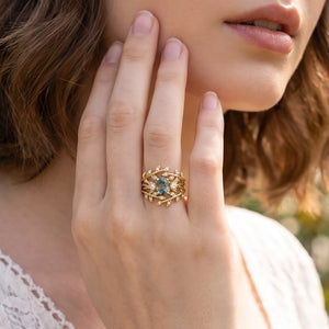 Joséphine’s Malmaison | Oval Cut Moss Agate Foliage Enhancer Bridal Set 2pcs
