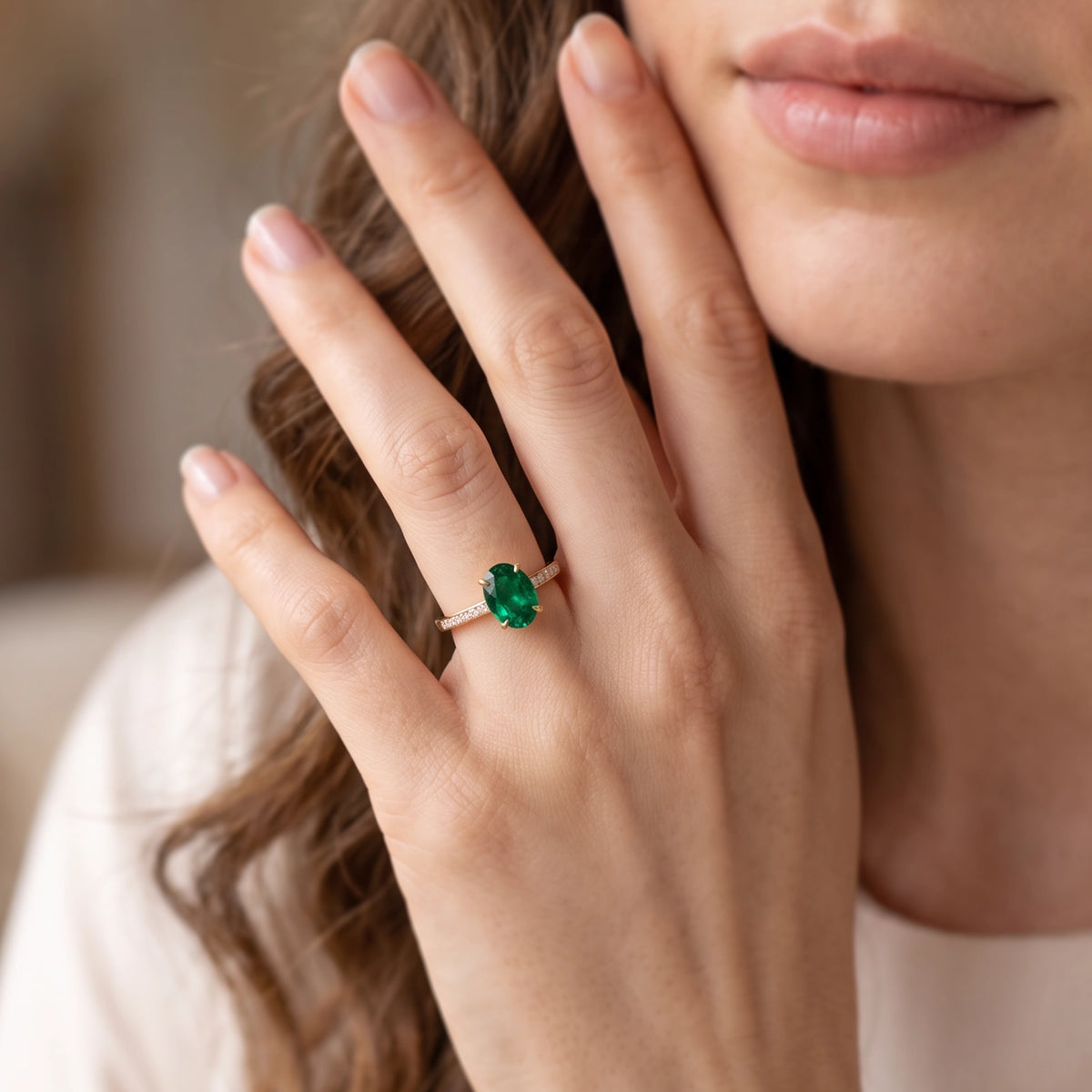 Thalia’s Verdure | 2CT Oval Green Sapphire Engagement Ring