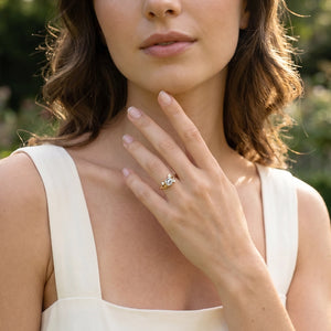Cressida’s Tendril | Salt & Pepper Diamond Vine Engagement Ring.