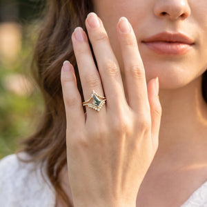 Alexandra’s Heritage | Moss Agate Chevron Cluster Bridal Duo