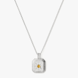 November Birthstone Pendant Necklace | Sterling Silver/Citrine.